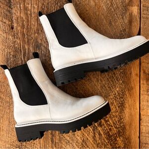 Sam Edelman Laguna White Leather Ankle Boots Women Size 6.5